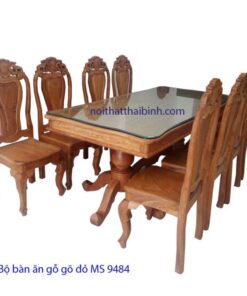 Bộ bàn ăn gỗ gõ đỏ MS 9484 Giá bộ = 39.000.000 đ giảm còn = 34.000.000 đ