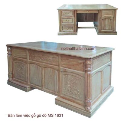 Bàn làm việc gỗ gõ đỏ cao cấp MS 1631