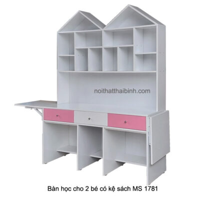 Bàn học có kệ sách cho 2 bé MS 1781