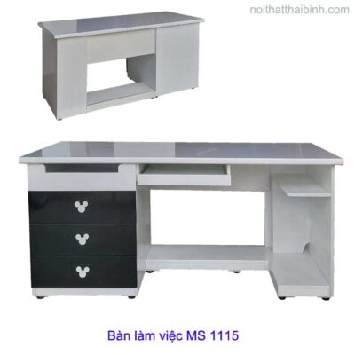 Bàn làm việc màu trắng cao cấp MS 1115 Giá bán = 4.000.000 đ