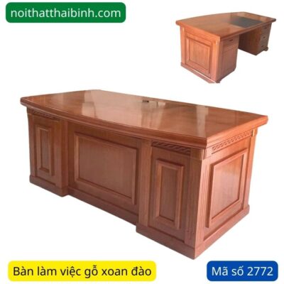 Bàn văn phòng gỗ xoan đào MS 2772
