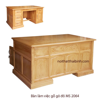 Bàn làm việc bằng gỗ gõ đỏ 1m6 MS 2064