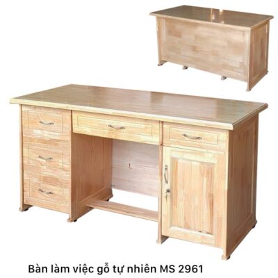 Bàn làm việc gỗ tự nhiên 1m4 MS 2961 | GIAO HỎA TỐC TPHCM