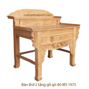 Bàn thờ 2 tầng gỗ gõ đỏ MS 1975