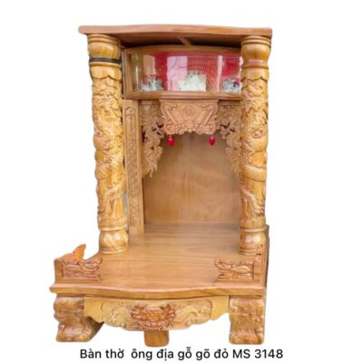 Tủ thờ ông địa gỗ gõ đỏ MS 3148 | GIAO HỎA TỐC TPHCM