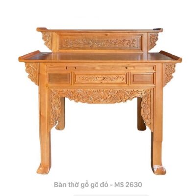 Bàn thờ gia tiên 2 tầng gỗ gõ đỏ MS 2630 | GIAO HỎA TỐC TPHCM