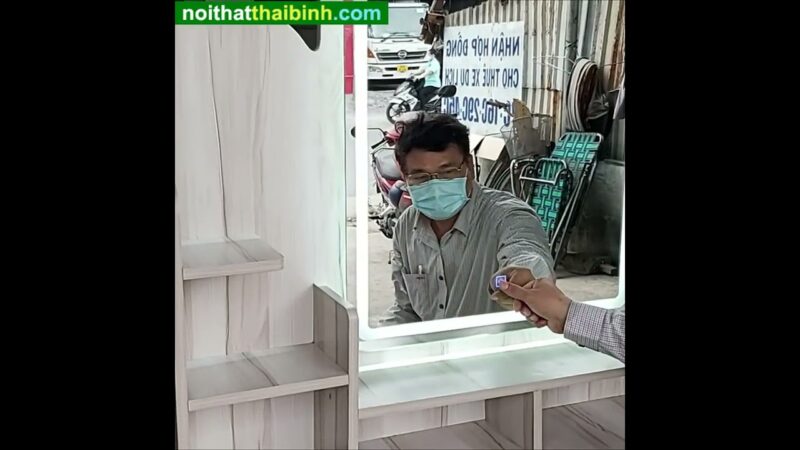Bàn trang điểm kính đèn cảm ứng MS 2145 - Hình ảnh 4