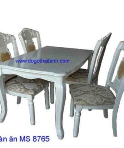Bàn ăn gỗ sơn men trắng MS 8765 Giá:17.500.000