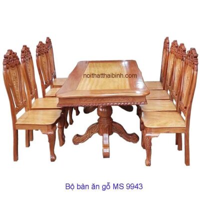 Bộ bàn ăn căm xe gỏ đỏ MS 9943 Giá bộ = 25.500.000 đ - Tặng kiếng mặt bàn 2m 8ly