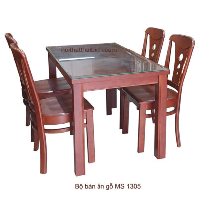 Bộ bàn ăn gỗ cao su 4 ghế MS 1305 Giá bán = 6.300.000đ giảm còn = 5.300.000đ