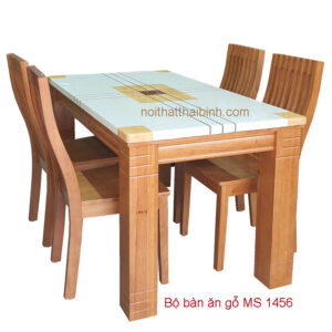 Bộ bàn ăn gỗ mặt đá 4 ghế MS 1456 Giá bán= 12,000,000đ giảm còn= 10,000,000đ