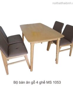 Bộ bàn ăn gỗ 4 ghế nệm MS 1053 Giá bán = 7.500.000đ giảm còn = 6.500.000đ