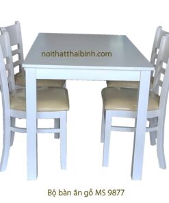 Bộ bàn ăn gỗ màu trắng hiện đại MS 9877 Giá bán = 3.900.000 đ