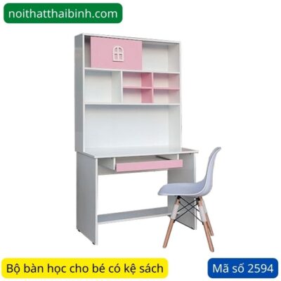 Bộ bàn học cho bé có kệ sách MS 2594