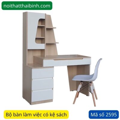 Bộ bàn làm việc có kệ sách MS 2595