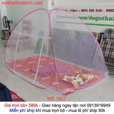 Bộ 4 món mùng, mền, gối, nệm MS 1827