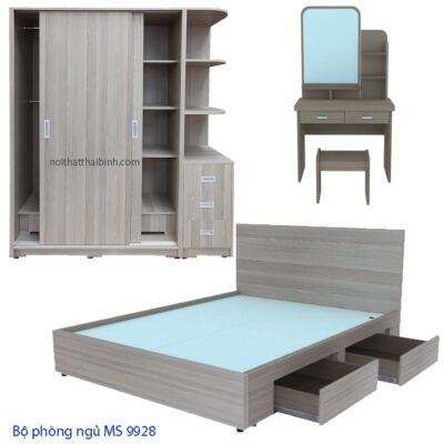 Bộ nội thất phòng ngủ đẹp MS 9928 Giá bộ = 17.700.000 đ - Tặng Nệm Cao Su Non AMERICAN