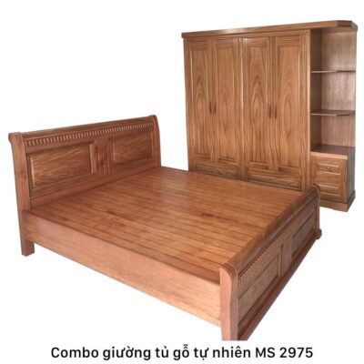 Combo giường tủ gỗ tự nhiên MS 2975