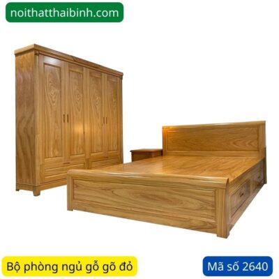 Bộ phòng ngủ gỗ gõ đỏ MS 2640
