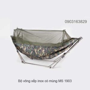 Bộ khung võng xếp inox võng dù có mùng MS 1903 | GIAO HỎA TỐC TPHCM