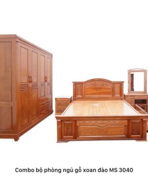 Combo bộ phòng ngủ gỗ xoan đào MS 3040
