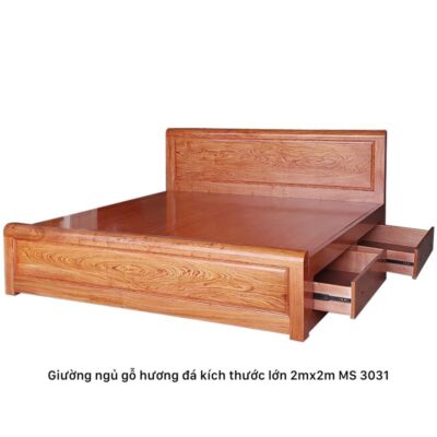 Giường gỗ hương đá cỡ lớn 2m MS 3031