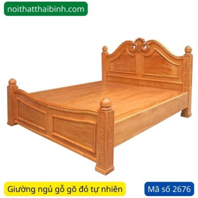 Giường ngủ gỗ gõ đỏ cao cấp MS 2676