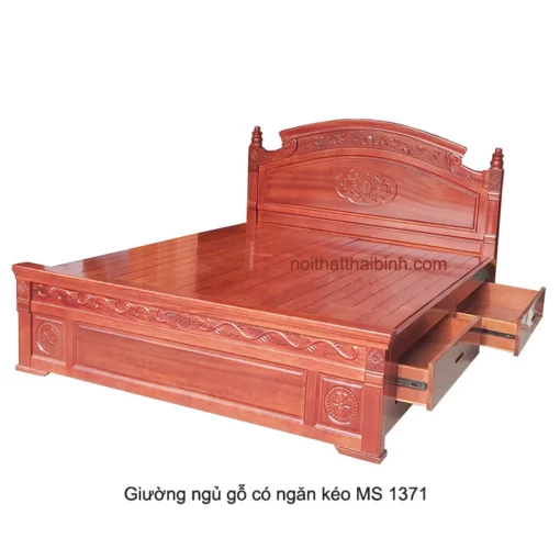Giường ngủ gỗ có ngăn kéo MS 1371 Giá bán= 17.000.000đ giảm còn= 15.000.000đ