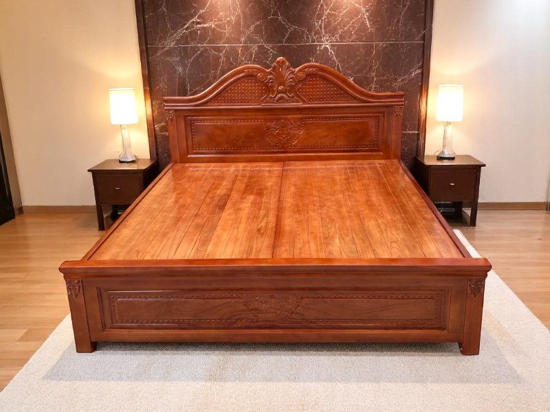 Giường gỗ xoan đào