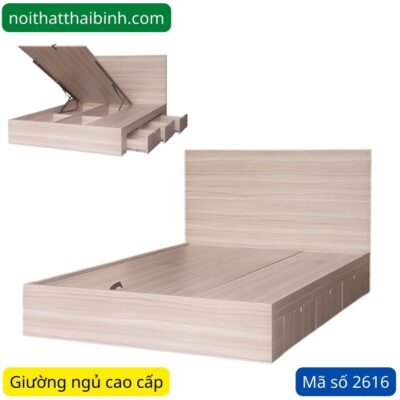 Giường ngủ vạt nâng đẹp MS 2616