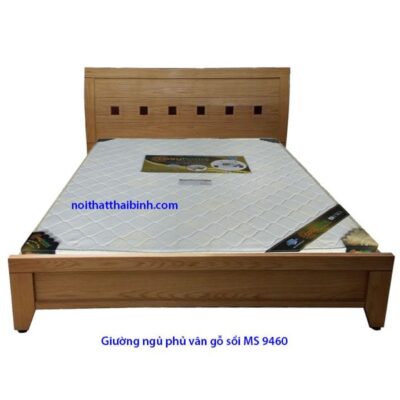 Giường ngủ phủ vân gỗ sồi MS 9460 Giá 1m6 = 4.500.000