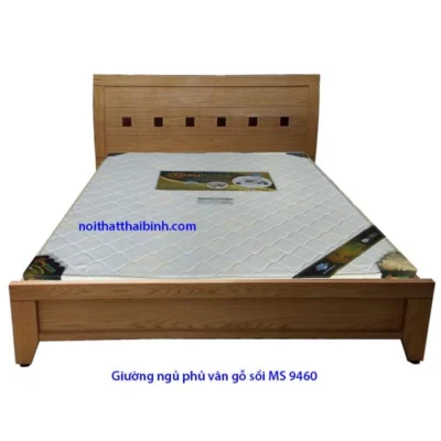 Giường ngủ phủ vân gỗ sồi MS 9460 Giá 1m6 = 4.500.000