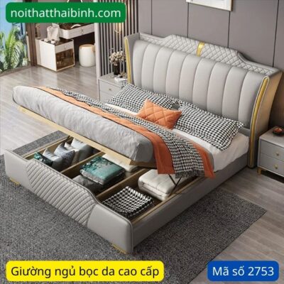 Giường ngủ bọc da ngoại nhập MS 2753