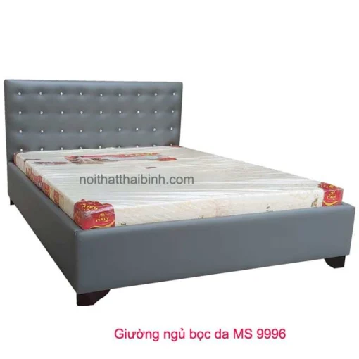 Giường ngủ bọc da cao cấp MS 9996 Giá bán = 12.500.000 đ - Tặng 1 tấm nệm cao su non American