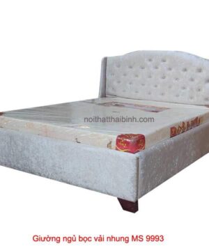 Giường ngủ bọc vải nhung MS 9993 Giá bán = 13.500.000 đ - Tặng 1 tấm nệm cao su non American