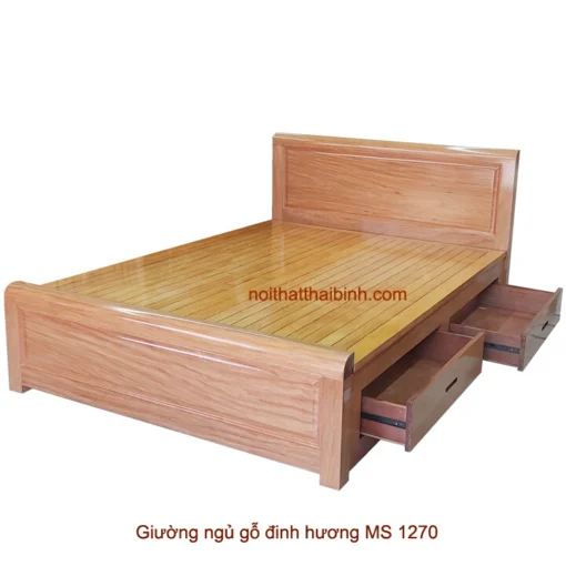 Giường ngủ gỗ đinh hương đẹp MS 1270 Giá bán = 15.500.000 đ giảm còn = 12.500.000 đ