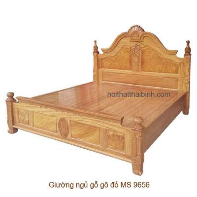 Giường ngủ gỗ gõ đỏ đẹp MS 9656 Giá bán= 39,500,000đ giảm còn= 29,500,000đ