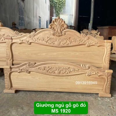 Giường ngủ gỗ gõ đỏ MS 1920