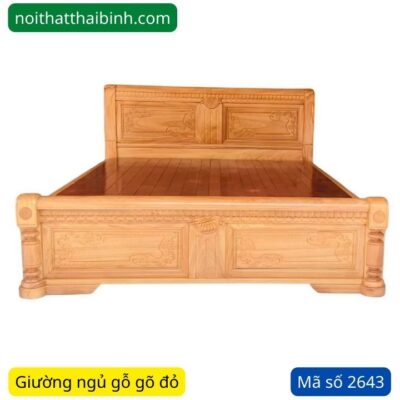 Giường ngủ gỗ gõ đỏ cao cấp MS 2643