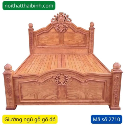 Giường gỗ gõ đỏ cao cấp MS 2710
