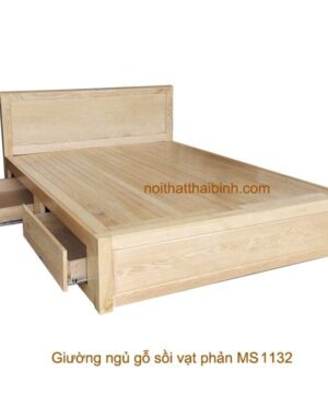 Giường ngủ gỗ sồi vạt phản MS 1132 Giá bán = 11.000.000 đ