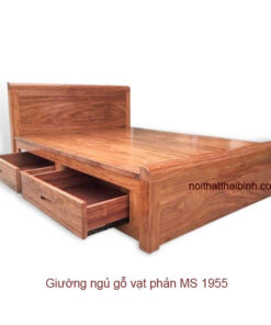Giường ngủ gỗ vạt phản có ngăn kéo MS 1955