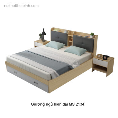 Giường ngủ hiện đại có ngăn kéo MS 2134