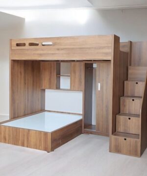 Giường tầng kết hợp tủ quần áo MS 3087
