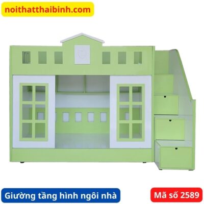 Giường tầng cho bé hình ngôi nhà MS 2589