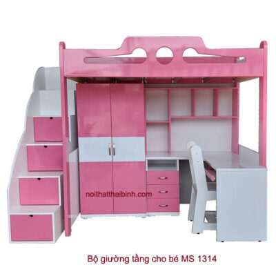 Bộ giường tầng cho bé MS 1314 Giá bán = 15.800.000đ giảm còn = 13.800.000đ