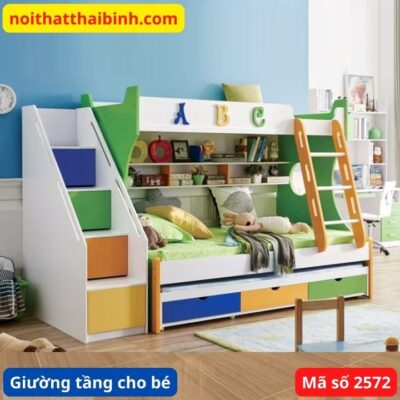 Giường tầng trẻ em đẹp xinh xắn MS 2572