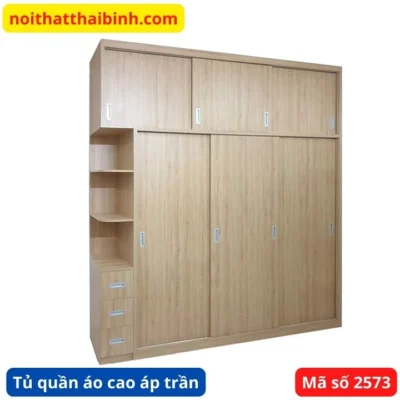 Tủ quần áo cao áp trần cửa lùa MS 2573