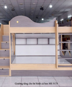 Giường tầng cho bé hình cá heo MS 3175