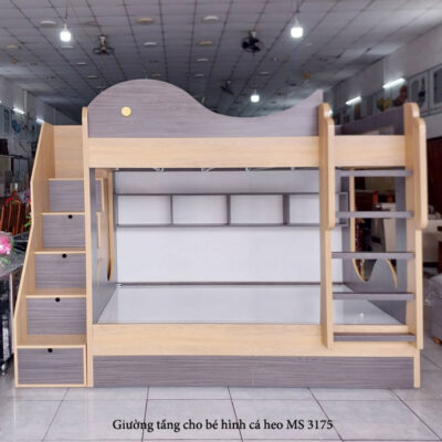Giường tầng cho bé hình cá heo MS 3175